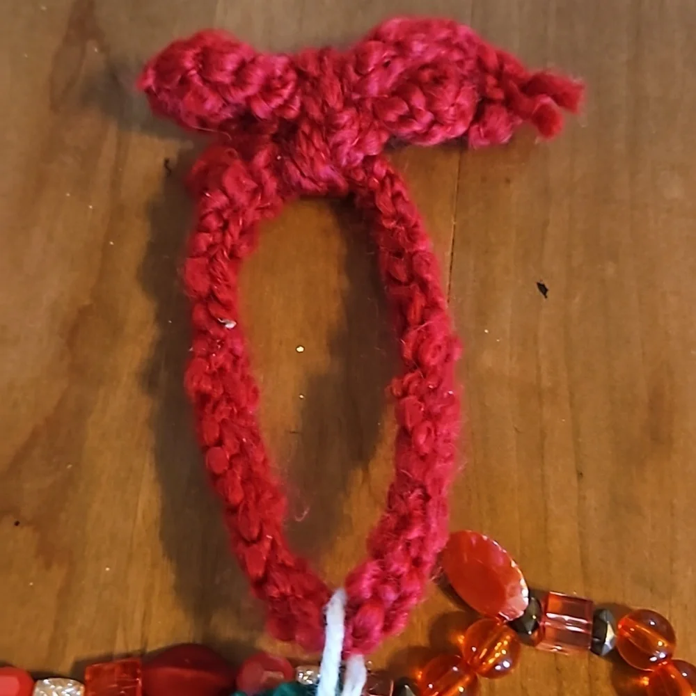 Hand Crafted Crochet Angel Handmade Christmas ornament Upcycled beads white gift - Picture 8 of 17